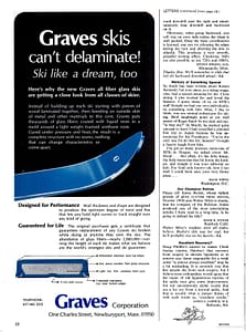 Skiing Magazine Dec 1968 Graves Skis Ad