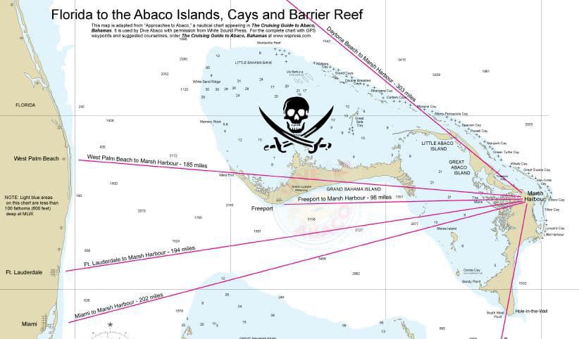 Pirate Chart Jupiter to Marsh Harbor