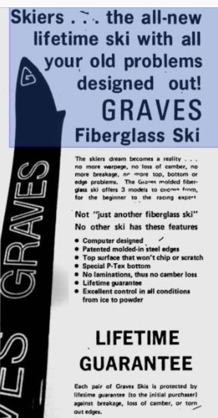 Graves Skis lifetime guarantee 